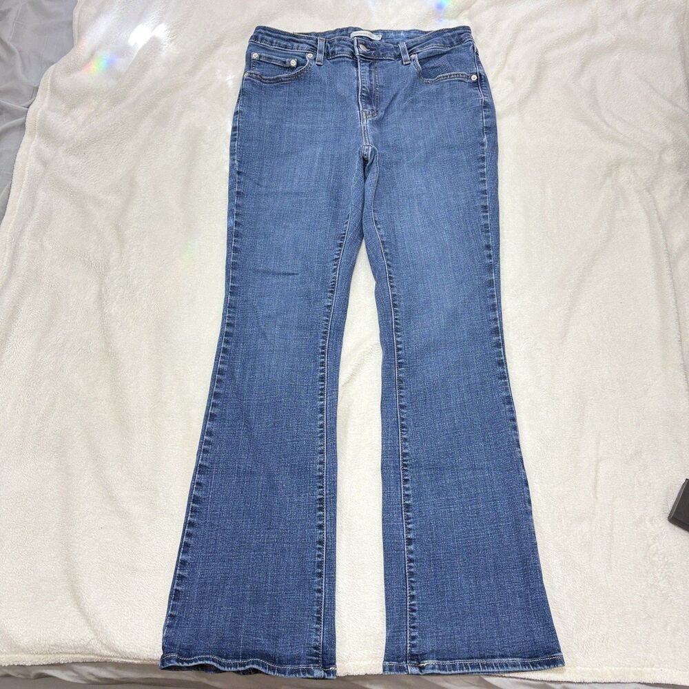Levis 725 High Rise Slim Bootcut Jeans Womens 32x31 Medium Wash Stretch Denim